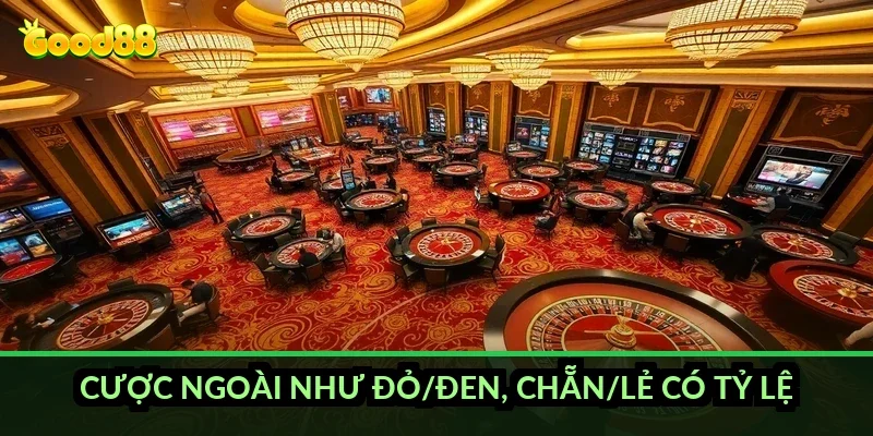 Cược ngoài như đỏ/đen, chẵn/lẻ có tỷ lệ ra sao?